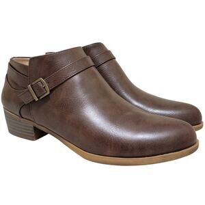 LifeStride Women Alexander Western Ankle Booties Size US 9.5W Dark Brown